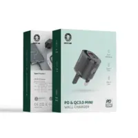 شارژر دیواری دو پورت USB با کابل تایپ سی گرین لاین Green Lion QC3.0 Mini Wall Charger 20W فروشگاه الو ایفون مشهد