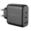 آداپتور Powerology 65W 1QC 36W USB-A and 2USB-C Ports GaN PD Wall Charger EU الو آیفون مشهد