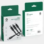 كابل شارژر 3 کاره فست شارژ تایپ سی Green Lion 3 in 1 Fast Charging فروشگاه الو ایفون مشهد