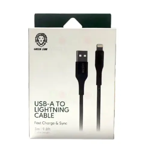 کابل لایتنینگ گرین لاین سه متری ا USB- A to Lightning Cable 3M فروشگاه الو ایفون