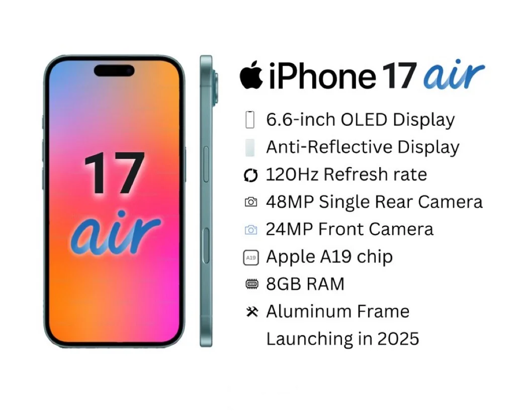 مشخصات احتمالی ایفون 17 ایر در فروشگاه الو ایفون مشهد